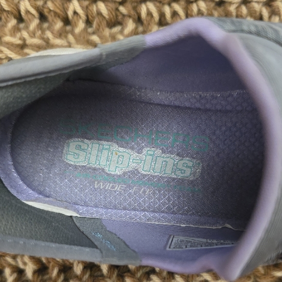 Skechers Women's Blue and Gray Slip In Sneakers - Picture 3 of 9